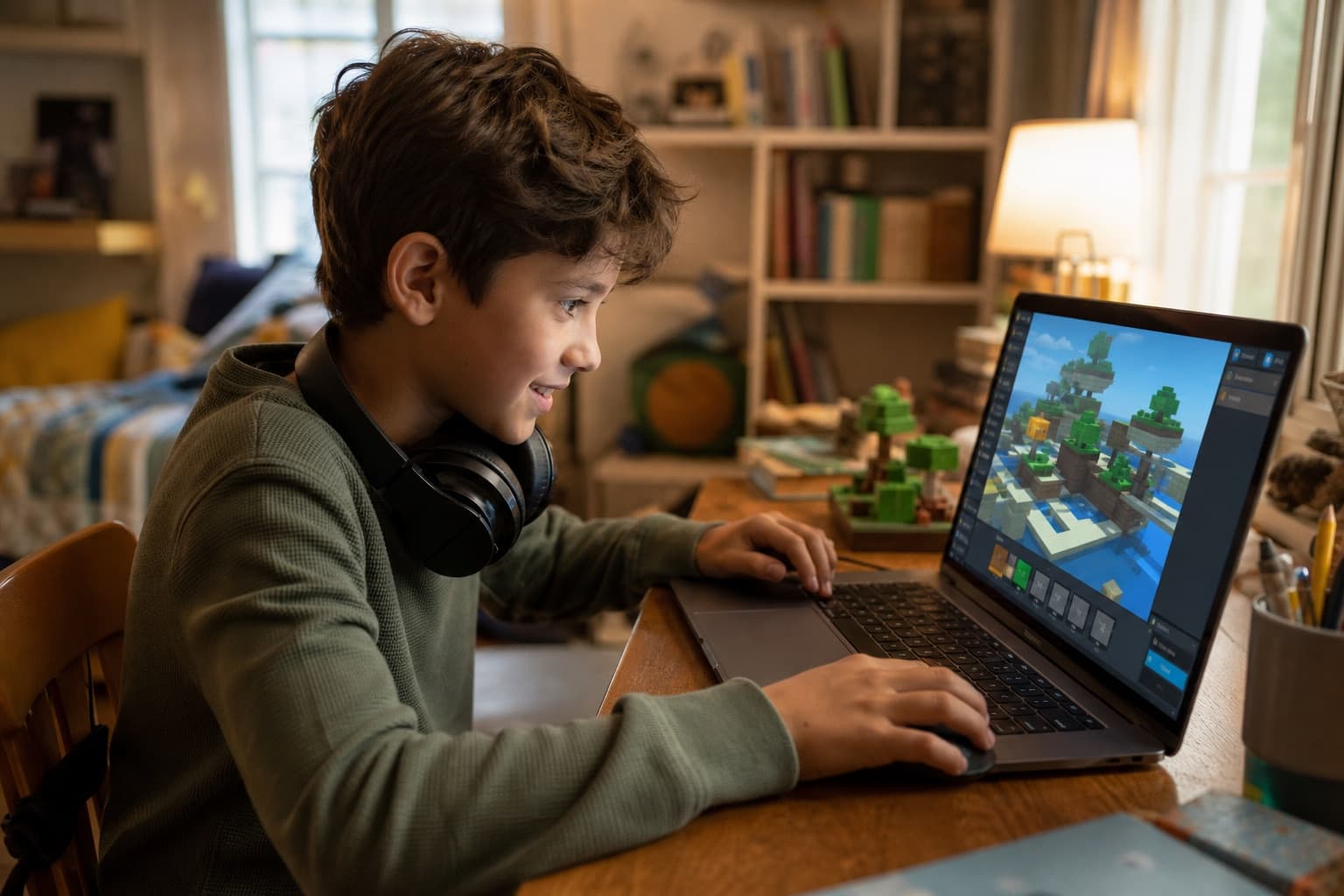 A Florida student working on a coding project